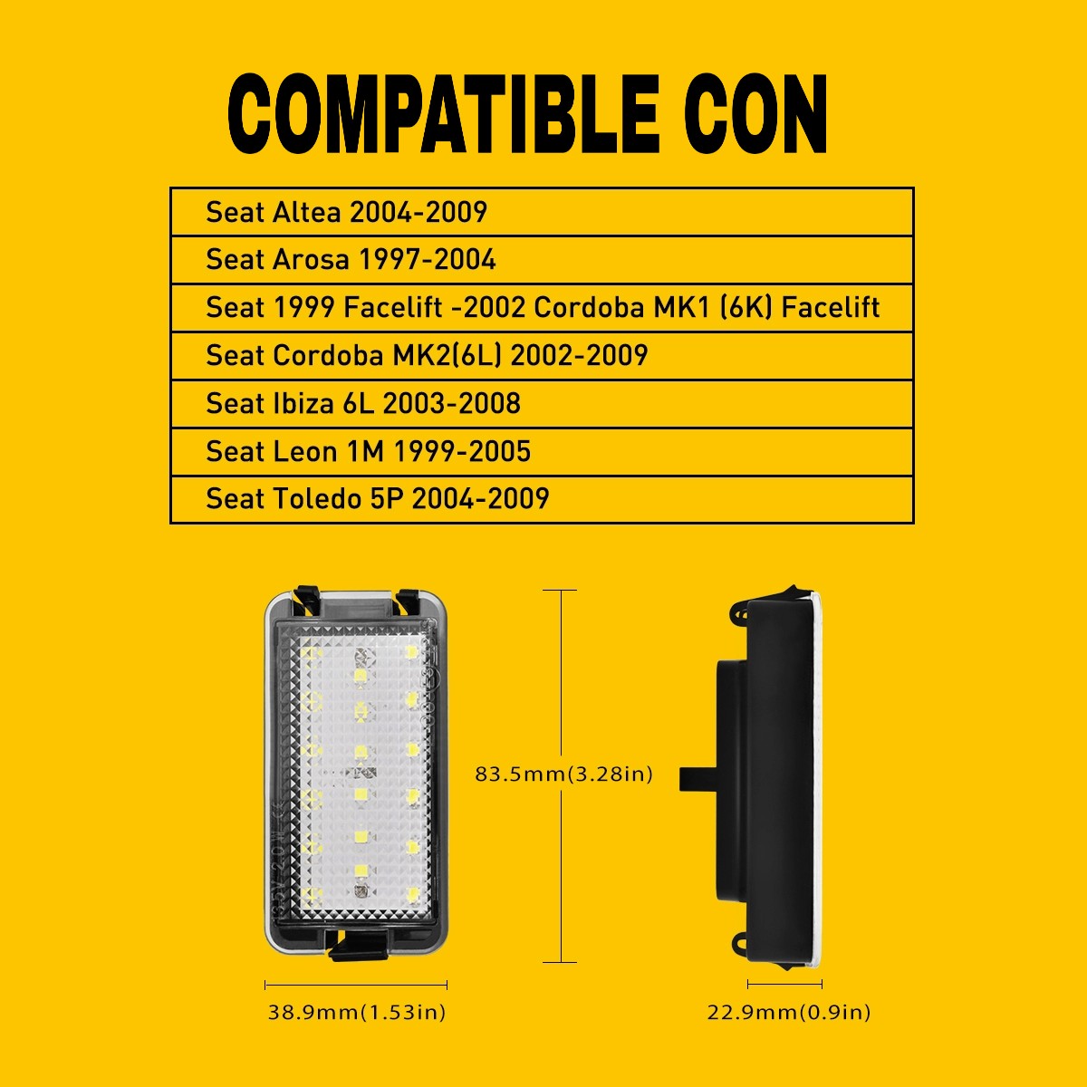 Led matricula ibiza 6L leon mk1 altea altea XL