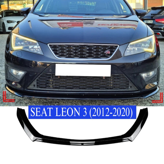 Añadido delantero para Seat Leon MK3 V2 Negro brillo