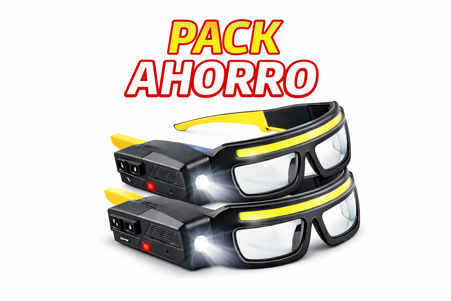 Gafas de seguridad con luz LED manos libres recargables