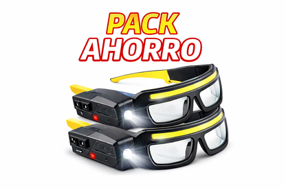 Gafas de seguridad con luz LED manos libres recargables