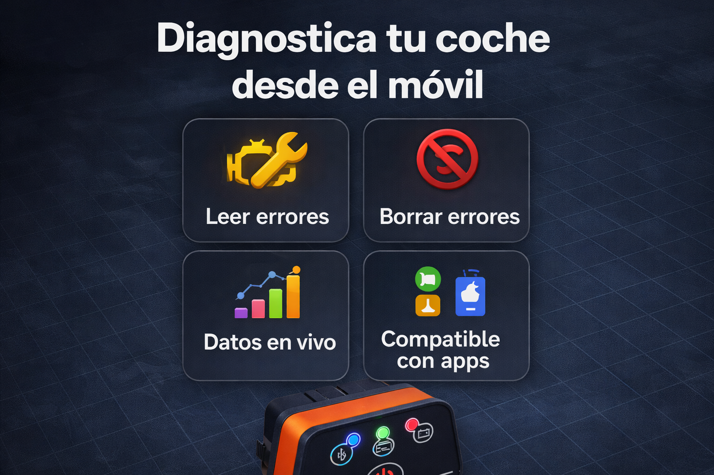 Adaptador OBD2 Bluetooth – Diagnóstico de coche desde el móvil (Android y iOS)