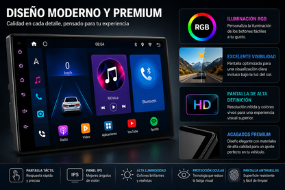 Radio Android 2Din universal (Ibiza 6L,Leon mk1, Nissan, Renault...)