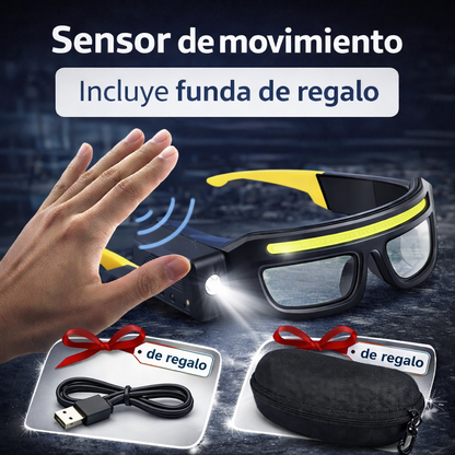 Gafas de seguridad con luz LED manos libres recargables