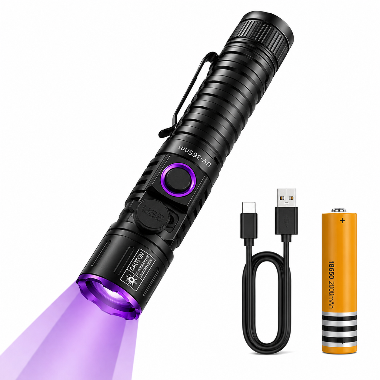 Linterna UV 365nm para detectar fugas invisibles en coche (aceite, refrigerante y A/C)