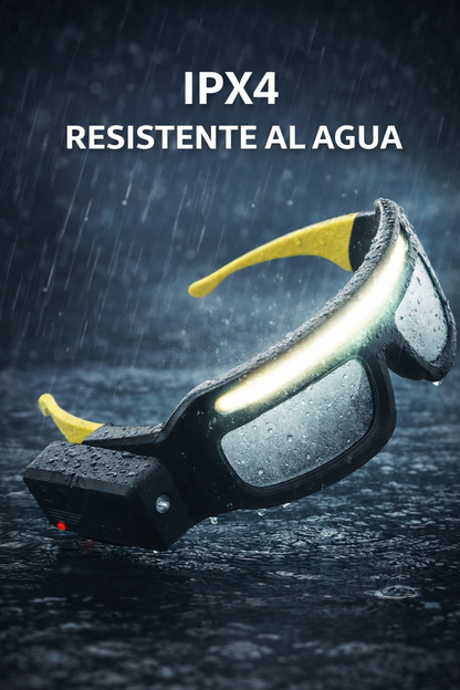 Gafas de seguridad con luz LED manos libres recargables