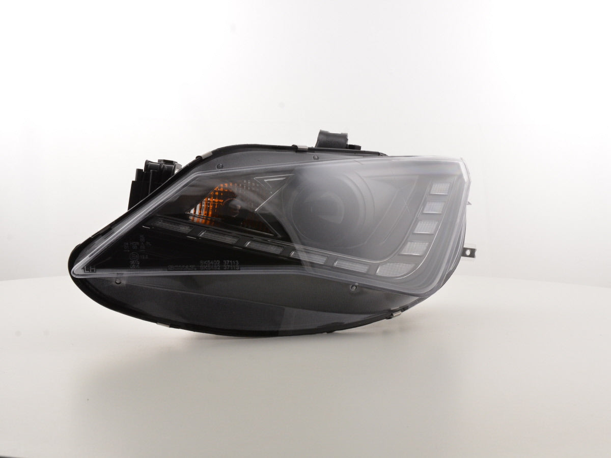 Faro delantero con luz diurna LED DRL look Seat Ibiza 6J de 2012 negro
